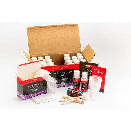 Set 20 culori acrilice Pouring 60 ml