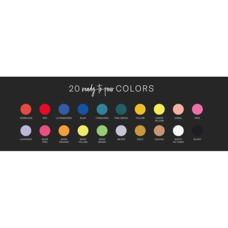 Set 20 culori acrilice Pouring 60 ml