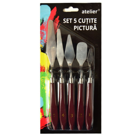 Set 5 cuțite de pictură Atelier pentru amestec culori