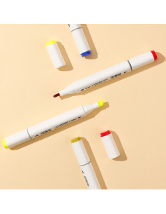 Set 36 markere sketching dual vârf 1 mm + vârf lat 7 mm Deli 2