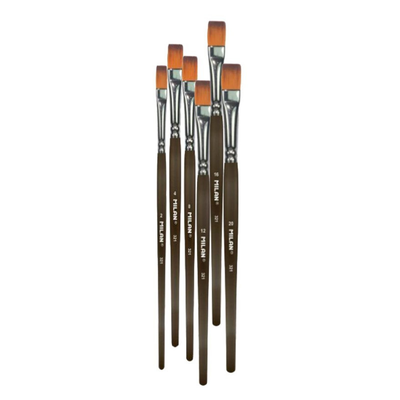 Pensulă lată MILAN seria 321 fir sintetic mâner...