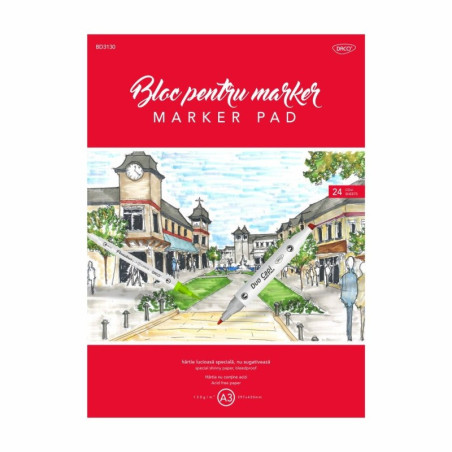 Bloc marker Daco A3 130 g/mp 24 file hârtie netedă