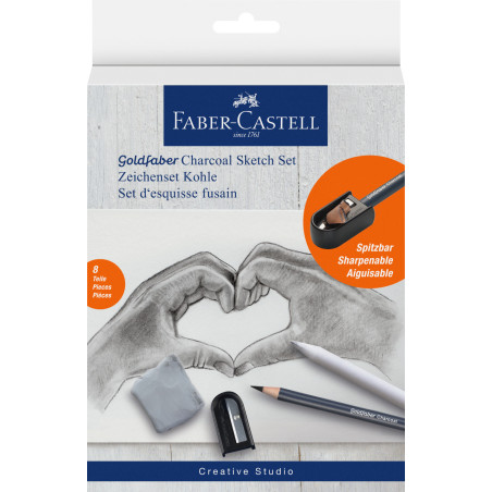 Set desen cărbune 8 piese Faber-Castell