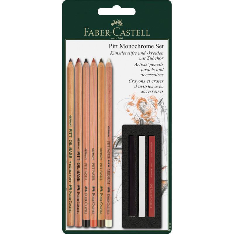 Set 9 creioane Pitt Monochrome Faber-Castell