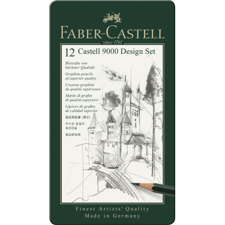 Set 12 creioane grafit Faber-Castell 9000 5H–5B