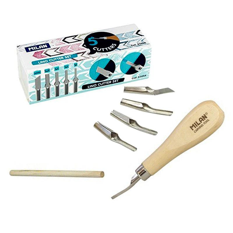 Set 5 daltite pentru linogravura cu maner Milan