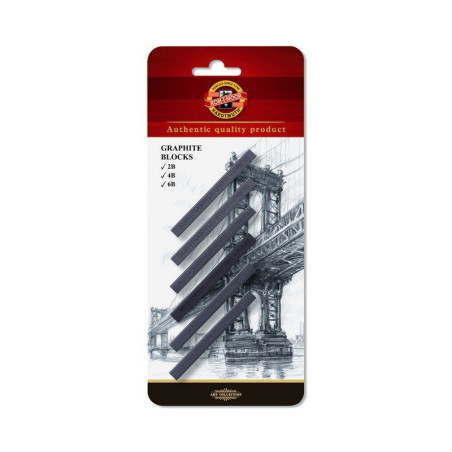 Set 3 blocuri grafit Koh-I-Noor 2B–6B