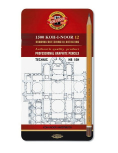 Set 12 creioane grafit Koh-I-Noor HB–10H tehnic 2