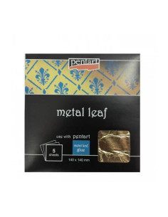 Set 5 foiță cupru imitație 14×14 cm Pentart pentru auritură