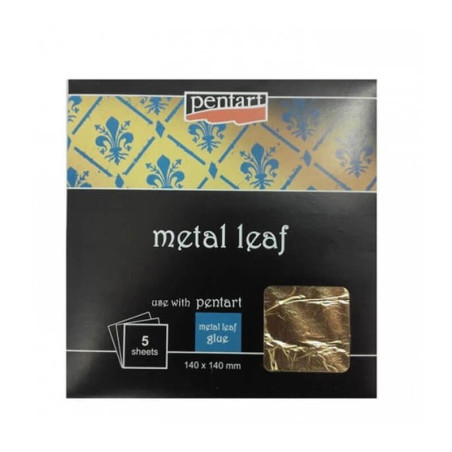 Set 5 foiță cupru imitație 14×14 cm Pentart pentru auritură