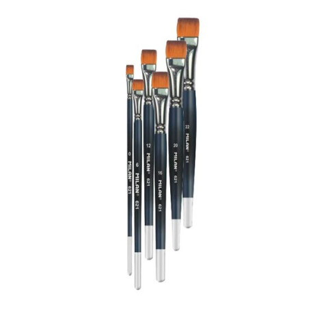 Pensulă lată MILAN seria 621 fir sintetic mâner scurt