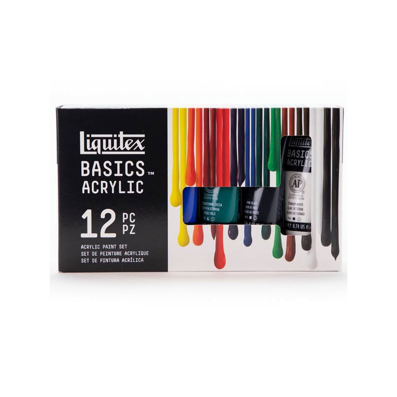 Set culori acrilice Liquitex Basics 12 x 22 ml