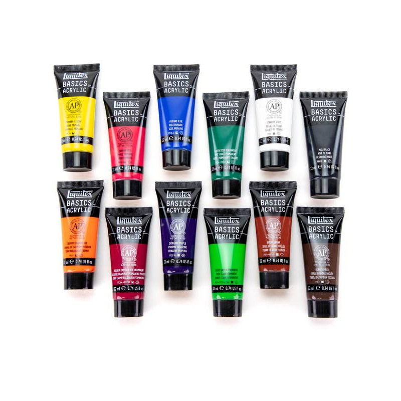 Set culori acrilice Liquitex Basics 12 x 22 ml