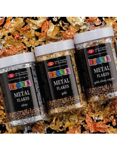 Fulgi foiță aur, argint sau cupru pentru auritură și decor