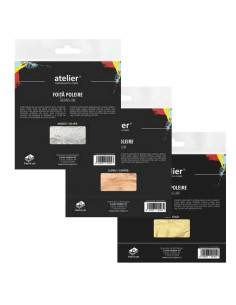 Set 25 foiță poleire aur, argint sau cupru pentru auritură