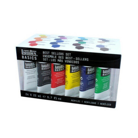 Set culori acrilice Liquitex Basics 24 x 22 ml
