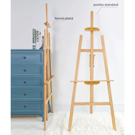 Șevalet pictură lemn pin reglabil 150 cm