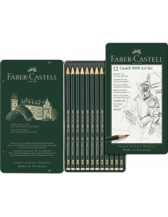 Set 12 creioane grafit Faber-Castell 9000 8B–2H