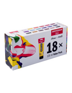 Set culori acrilice Amsterdam Value Pack 18 x 120 ml