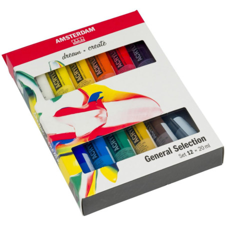 Set culori acrilice Amsterdam 12 x 20 ml