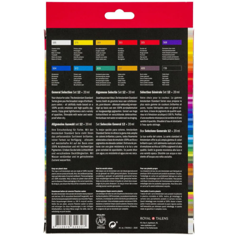 Set culori acrilice Amsterdam 12 x 20 ml