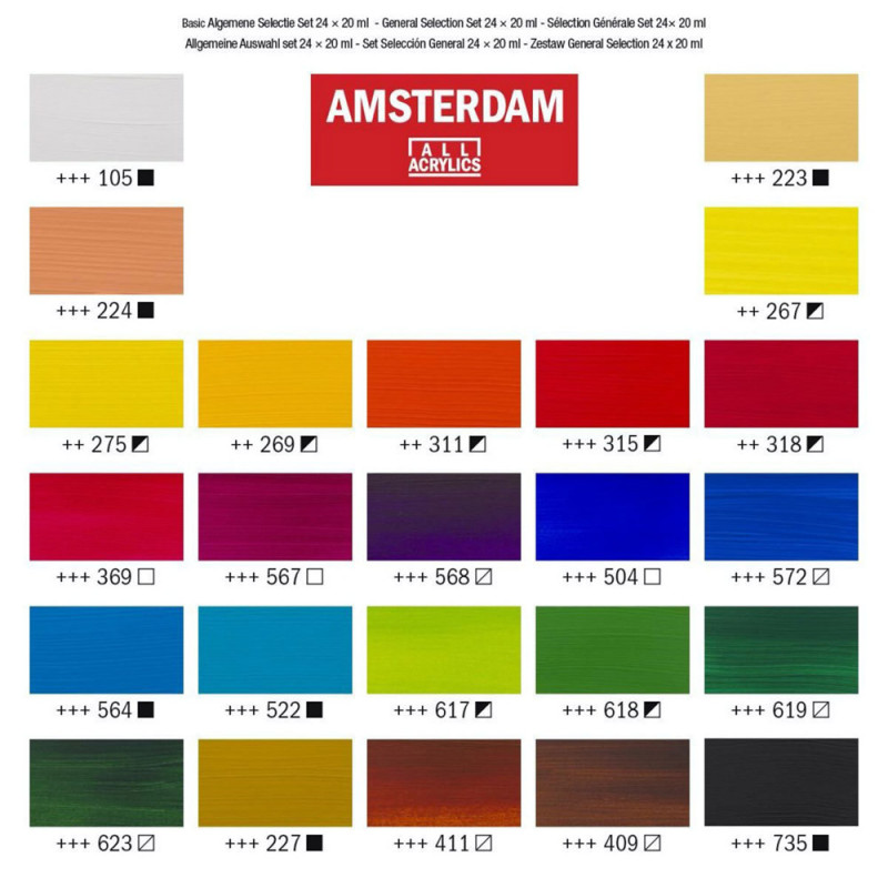 Set culori acrilice Amsterdam 24 x 20 ml