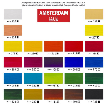 Set culori acrilice Amsterdam 24 x 20 ml