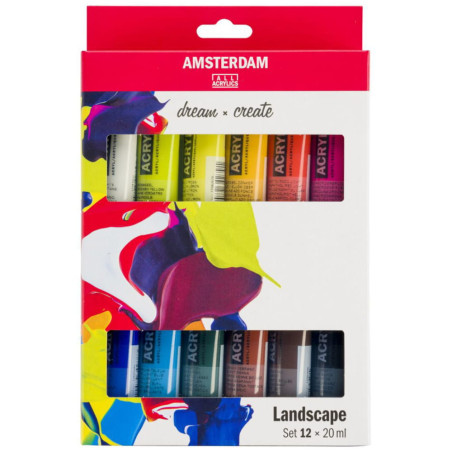 Set culori acrilice Amsterdam Landscape 12 x 20 ml