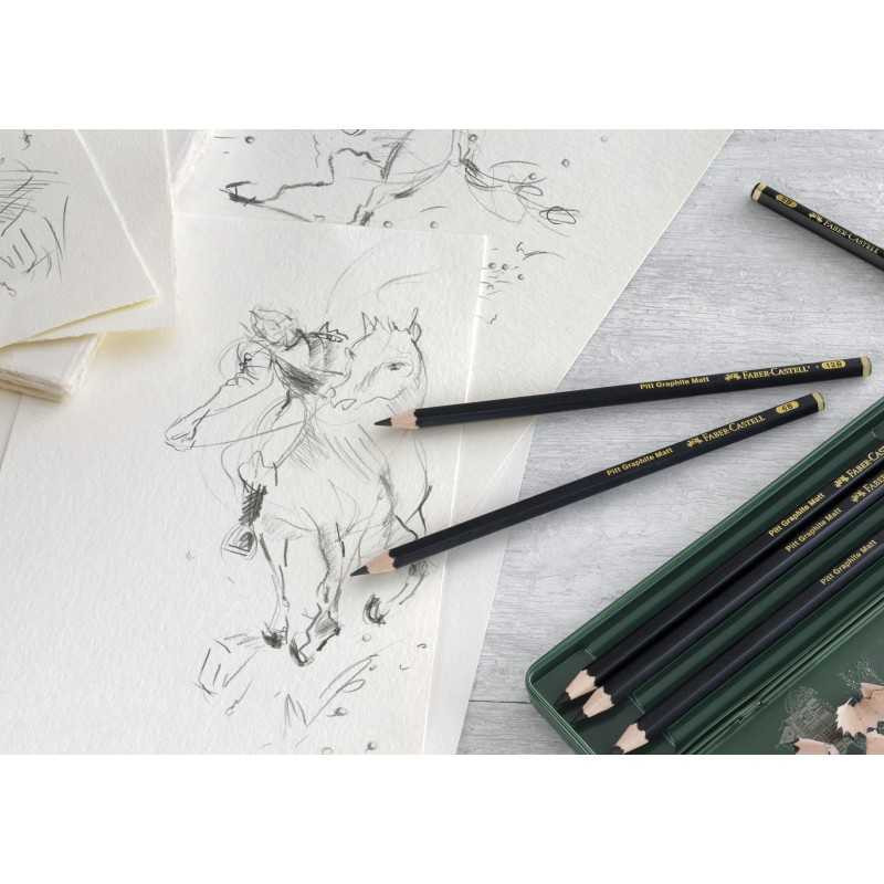 Set 6 creioane grafit Pitt Graphite Matt 2B–12B...