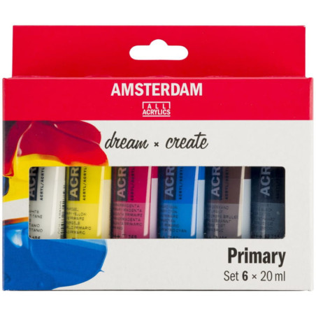 Set culori acrilice Amsterdam Primary 6 x 20 ml