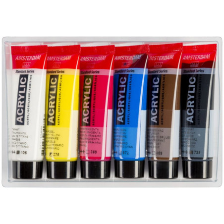 Set culori acrilice Amsterdam Primary 6 x 20 ml