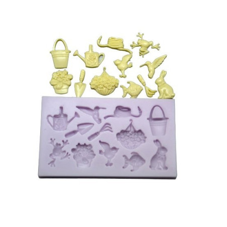 Matrita silicon elemente gradina si animale 11 x 6.6 cm