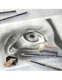 Set 6 creioane grafit Goldfaber + radieră și ascuțitoare 2