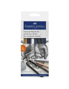 Set desen cărbune Faber-Castell 7 piese Pitt 2
