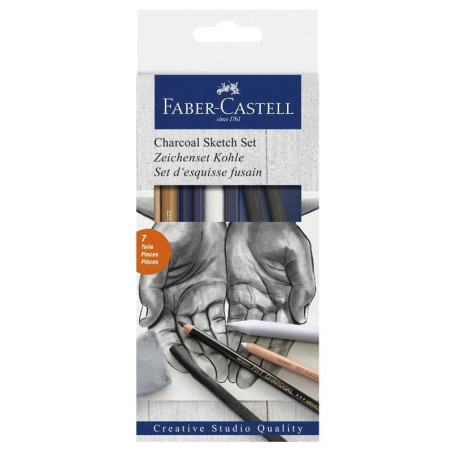 Set desen cărbune Faber-Castell 7 piese Pitt