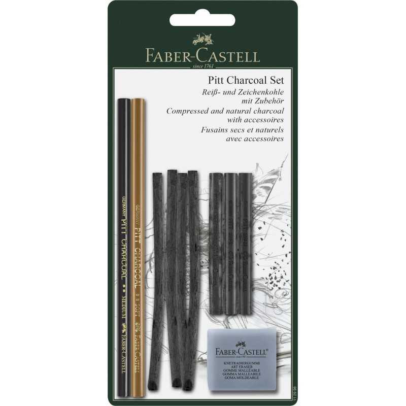 Set 10 piese cărbune Pitt Monochrome Faber-Castell