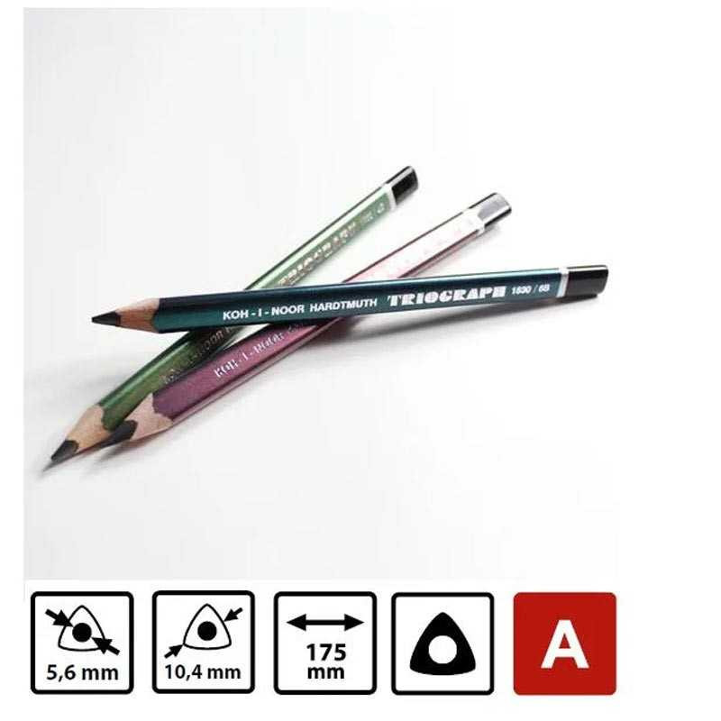 Creioane grafit Triograph Koh-I-Noor 2B–6B 5.6 mm