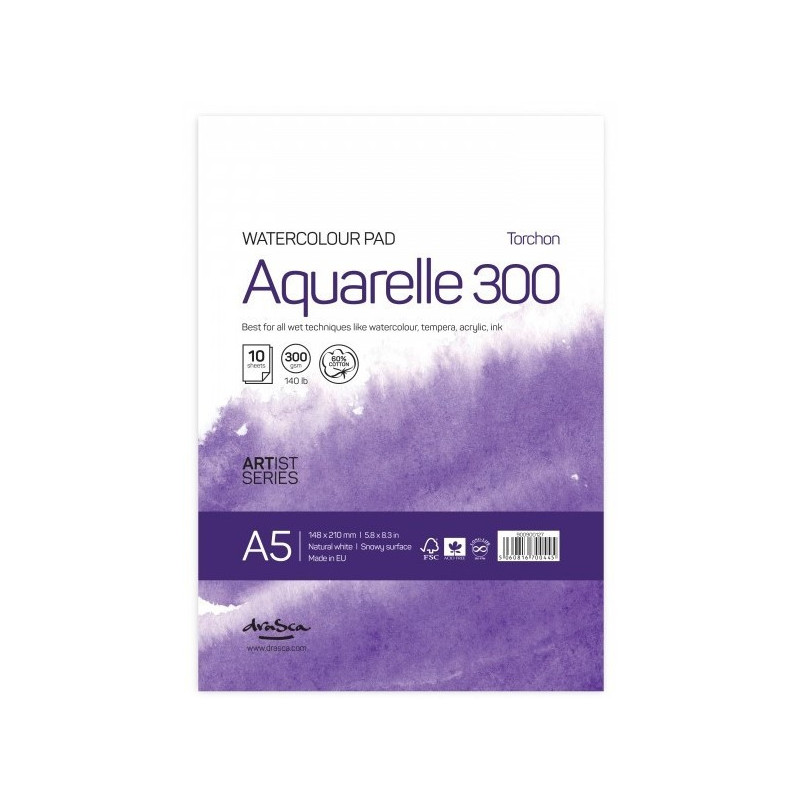 Bloc acuarelă A5 Drasca Aquarelle Torchon...