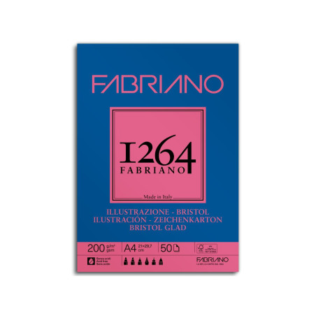 Bloc desen Fabriano 1264 Bristol A4 200 g/mp 50 file