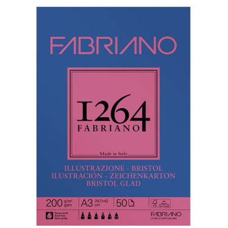 Bloc desen Fabriano 1264 Bristol A3 200 g/mp 50 file