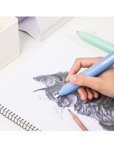 Radieră electrică Deli Macarons cu 20 rezerve 2.5 mm și 5 mm 2