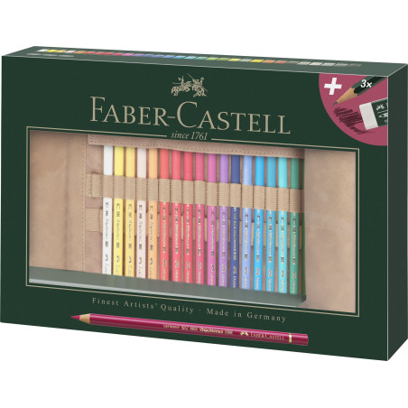 Set 30 creioane colorate Polychromos + grafit Castell 9000 Faber-Castell