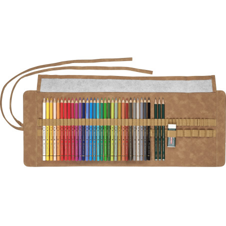 Set 30 creioane colorate Polychromos + grafit Castell 9000 Faber-Castell