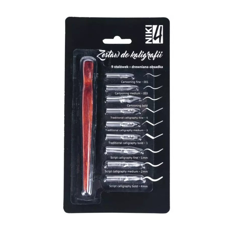 Set penițe caligrafie cu toc Koh-I-Noor 9 piese