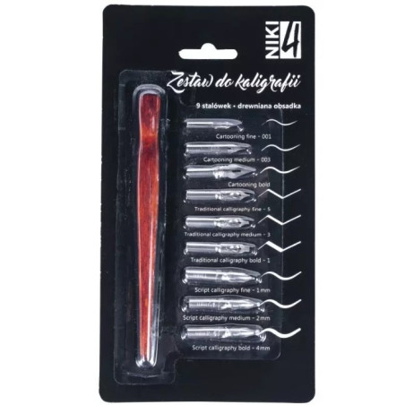 Set penițe caligrafie cu toc Koh-I-Noor 9 piese