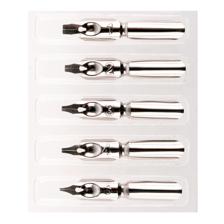 Set 5 penițe caligrafie plate Koh-I-Noor nr. 1–5