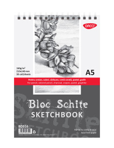 Bloc A5 schițe 160 gr 30 file DACO