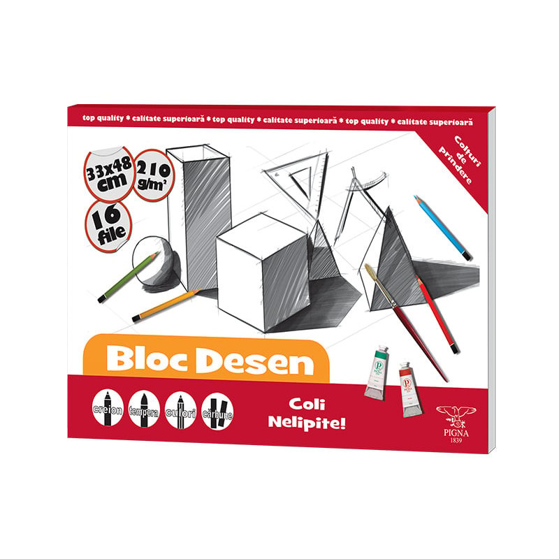 Bloc desen Pigna 33x48 cm 210 g/mp 16 file