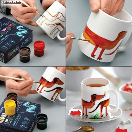 Set 12 culori sticlă și ceramică Decola 20 ml – culori acrilice pe bază de apă