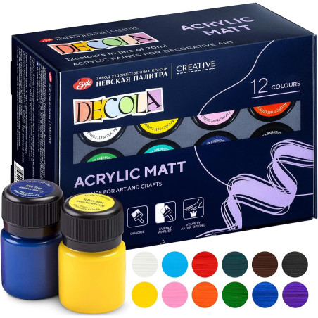 Set culori acrilice Decola Matt 12 x 20 ml